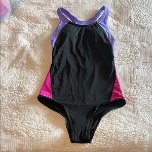Stylish Black and Purple Teen Period Swim One Piece